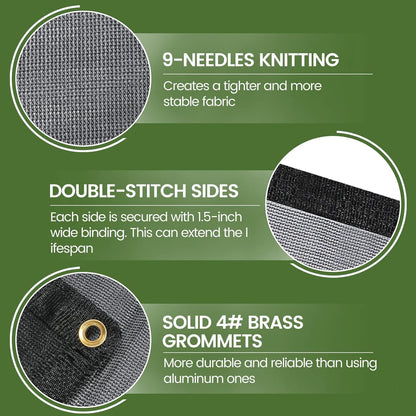 10 X 12 FT 60-70% Heavy Duty Mesh Tarp Shade Cloth - Colors A