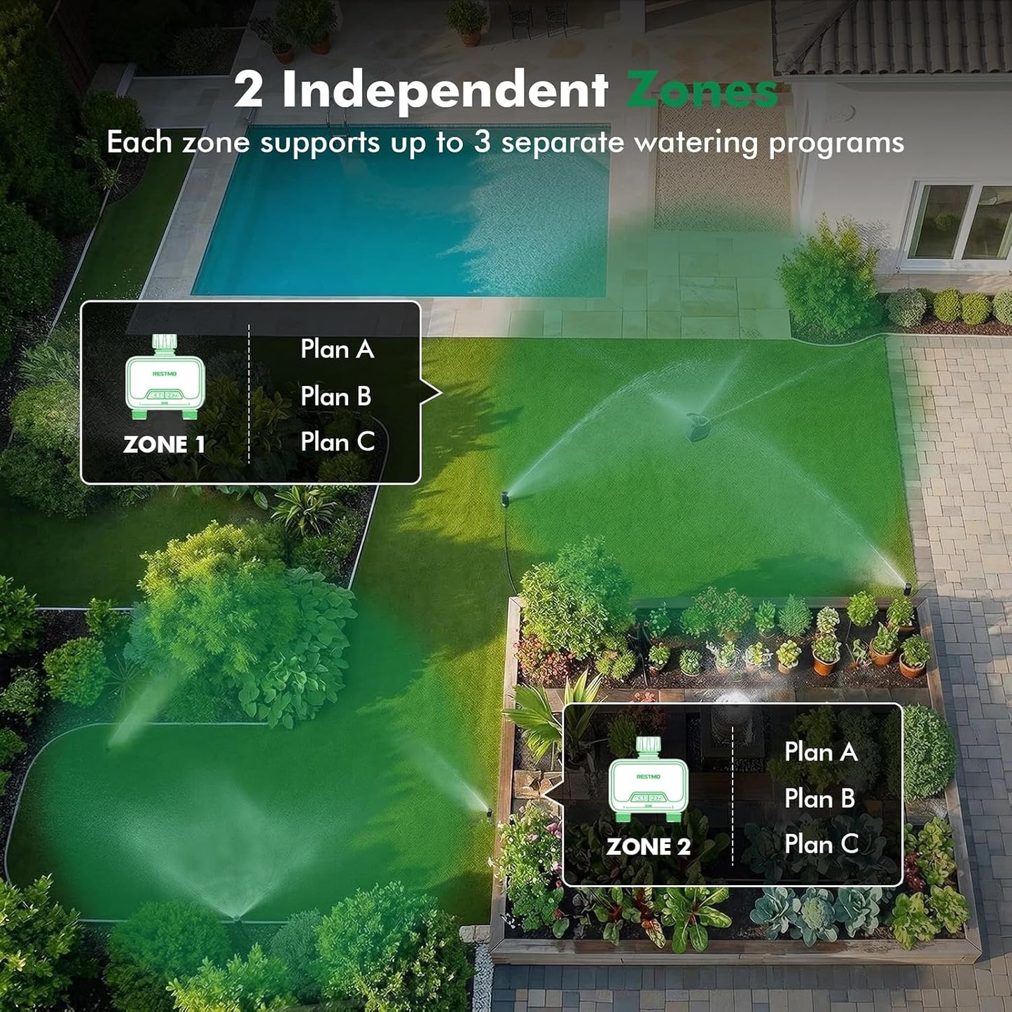 Smart WiFi 2-Zone Sprinkler Timer, APP Control Timer