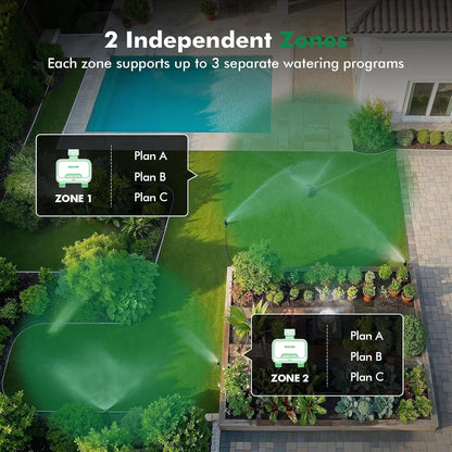 Smart WiFi 2-Zone Sprinkler Timer, APP Control Timer