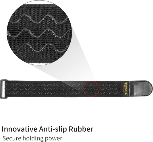 Elastic Cinch Straps with Anti-Slip Strips, 18'' x 2'' (4 Pack)