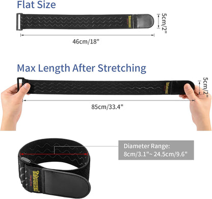 Elastic Cinch Straps with Anti-Slip Strips, 18'' x 2'' (4 Pack)