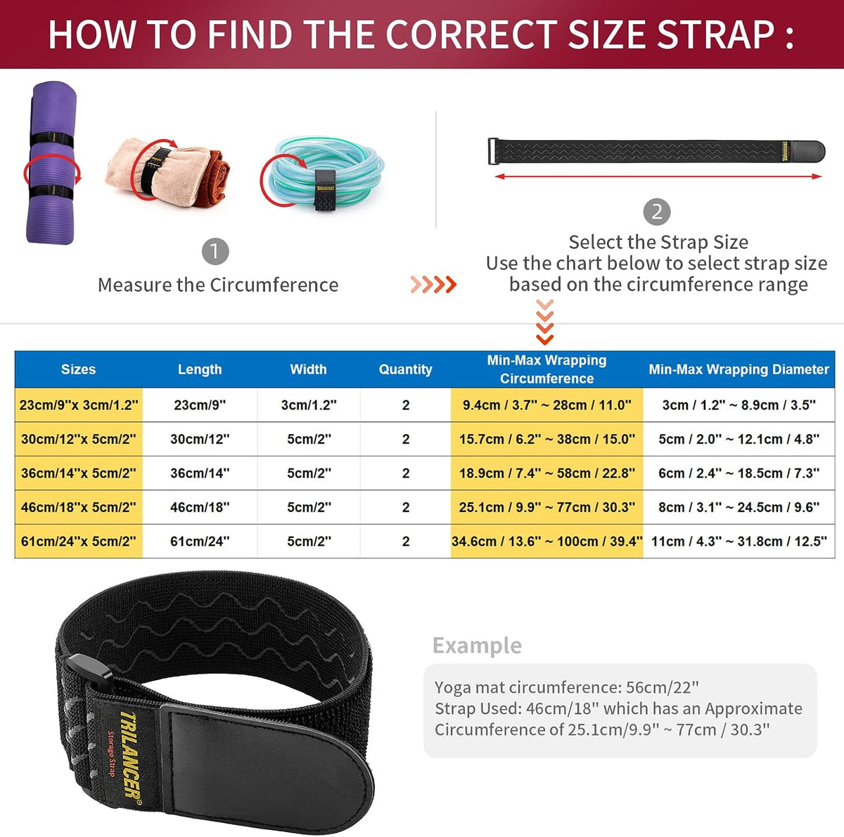 Elastic Cinch Straps with Anti-Slip Strips, 18'' x 2'' (4 Pack)