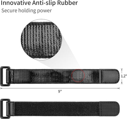 Elastic Cinch Straps with Anti-Slip Strips, 18'' x 2'' (4 Pack)