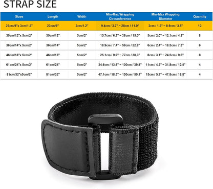 Elastic Cinch Straps with Anti-Slip Strips, 18'' x 2'' (4 Pack)