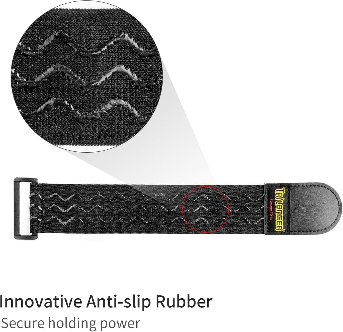 Elastic Cinch Straps with Anti-Slip Strips, 18'' x 2'' (4 Pack)