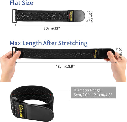 Elastic Cinch Straps with Anti-Slip Strips, 18'' x 2'' (4 Pack)
