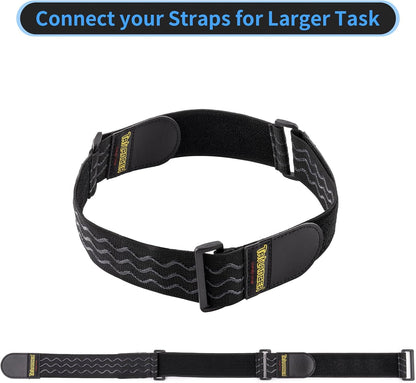 Elastic Cinch Straps with Anti-Slip Strips, 18'' x 2'' (4 Pack)