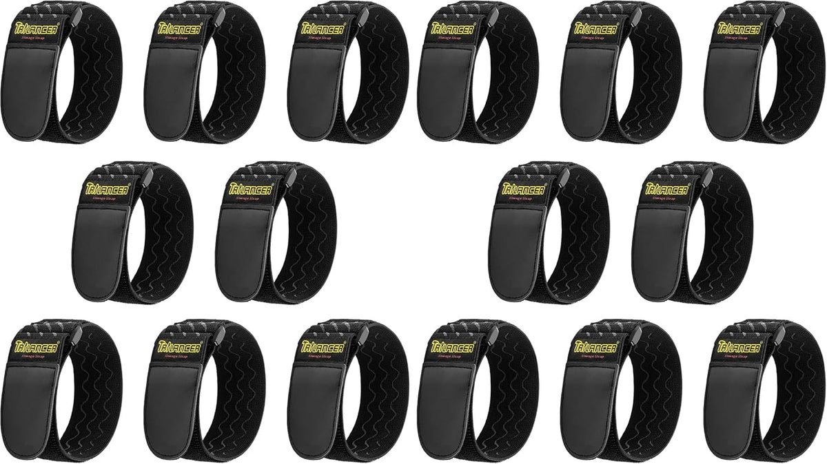 Elastic Cinch Straps with Anti-Slip Strips, 18'' x 2'' (4 Pack)