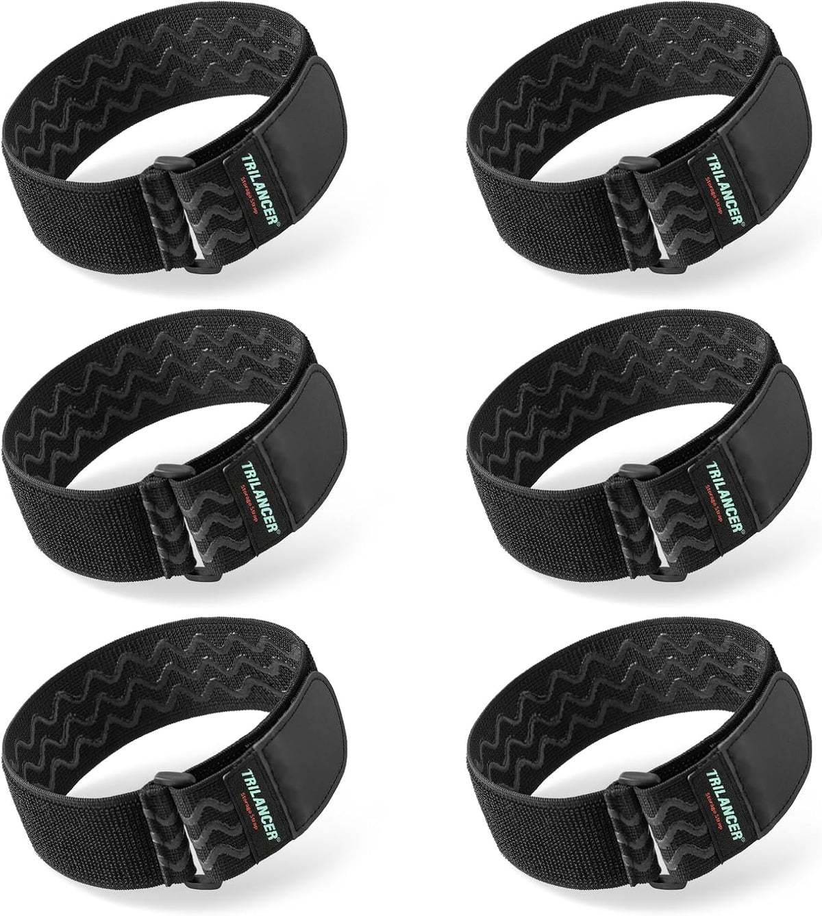 Elastic Cinch Straps with Anti-Slip Strips, 18'' x 2'' (4 Pack)