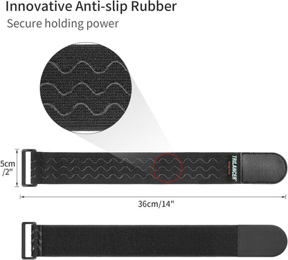Elastic Cinch Straps with Anti-Slip Strips, 18'' x 2'' (4 Pack)