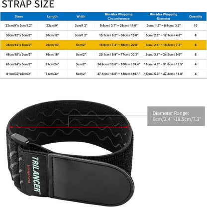 Elastic Cinch Straps with Anti-Slip Strips, 18'' x 2'' (4 Pack)