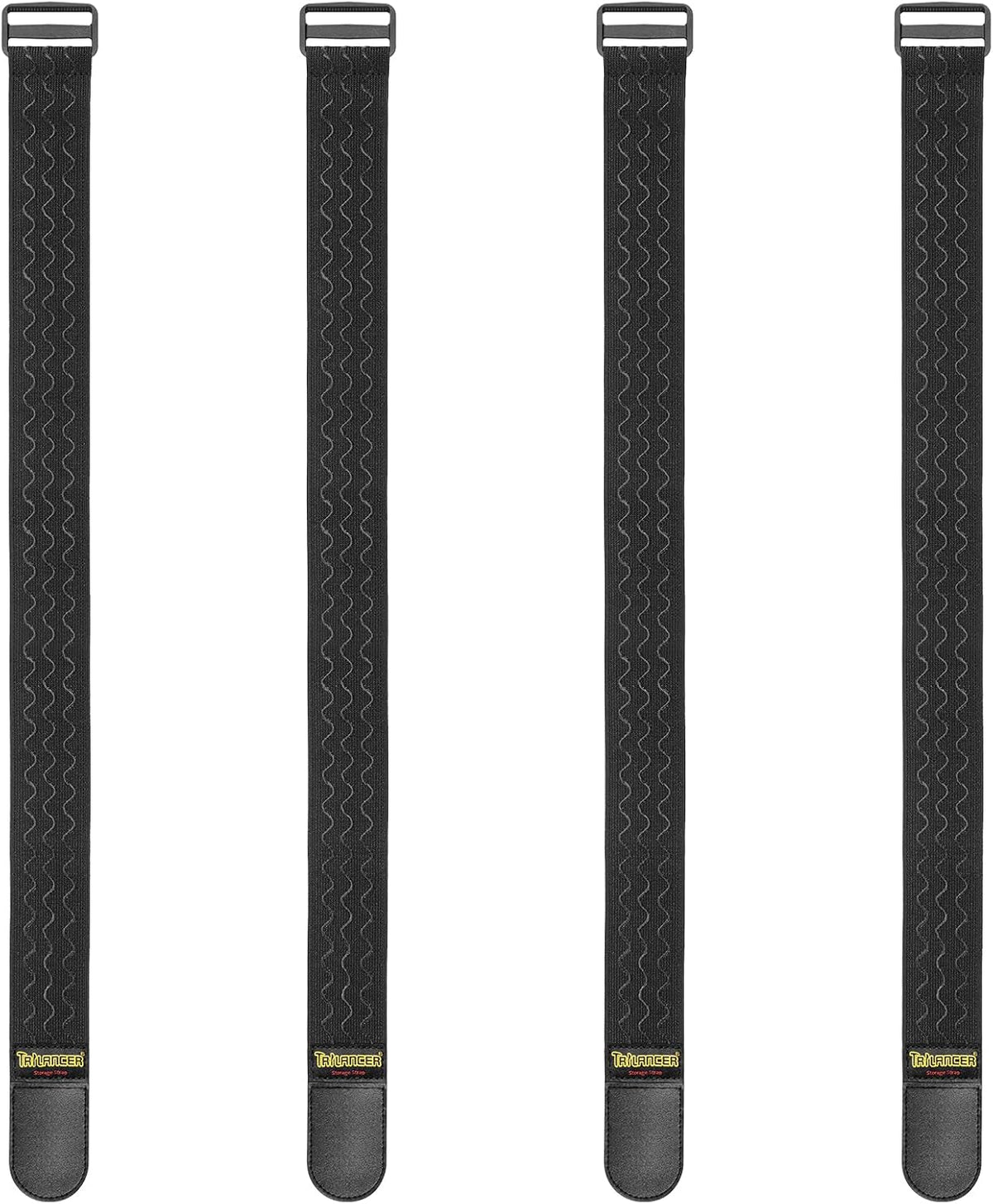 Elastic Cinch Straps with Anti-Slip Strips, 18'' x 2'' (4 Pack)