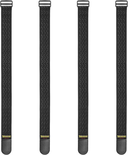Elastic Cinch Straps with Anti-Slip Strips, 18'' x 2'' (4 Pack)
