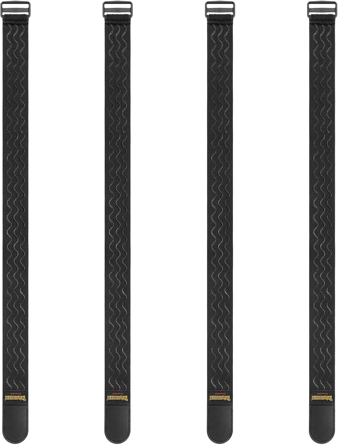 Elastic Cinch Straps with Anti-Slip Strips, 18'' x 2'' (4 Pack)