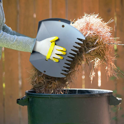 Leaf Scoops Hand Rake, Lightweight Leaf Grabber,Grey Leaf Collector, Leaf Picker Upper for Leaves, Grass, Lawn Clippings, Twigs or Debris (2 Pack)