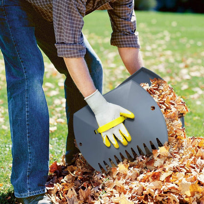 Leaf Scoops Hand Rake, Lightweight Leaf Grabber,Grey Leaf Collector, Leaf Picker Upper for Leaves, Grass, Lawn Clippings, Twigs or Debris (2 Pack)