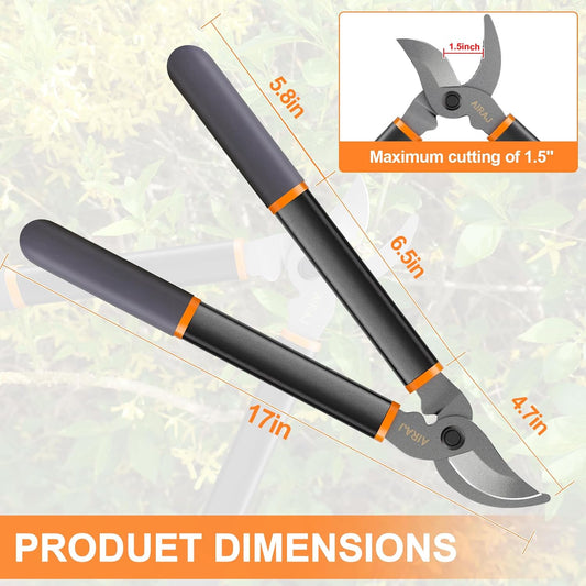 18" Bypass Loppers for Gardening,Tree Trimmer with 1.5" Cutting Capacity