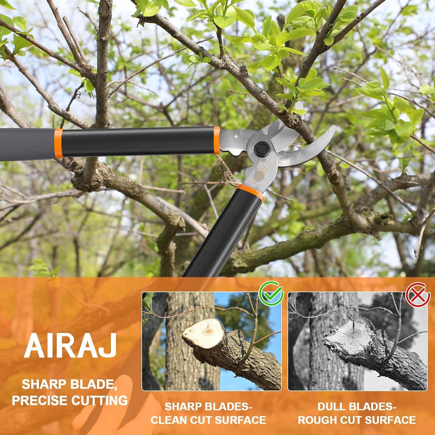 18" Bypass Loppers for Gardening,Tree Trimmer with 1.5" Cutting Capacity