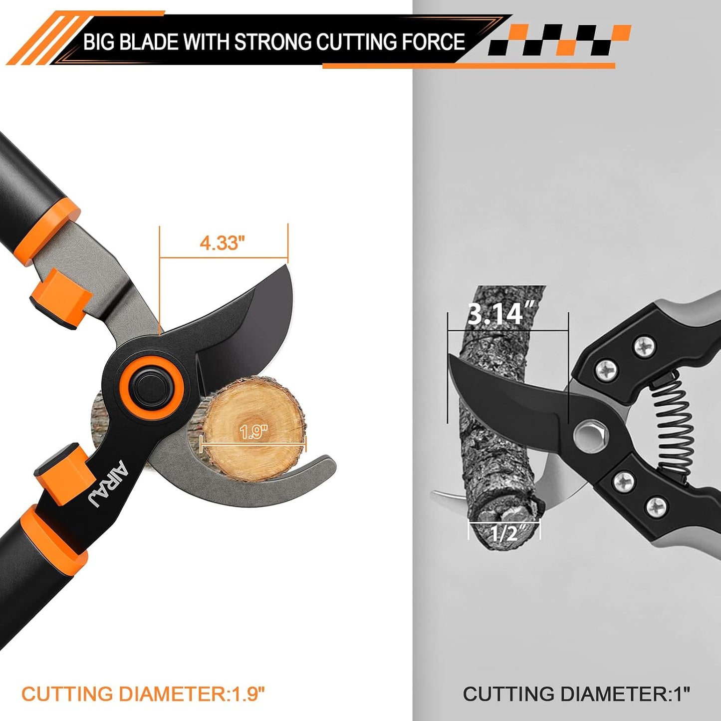 18" Bypass Loppers for Gardening,Tree Trimmer with 1.5" Cutting Capacity