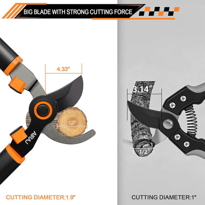 18" Bypass Loppers for Gardening,Tree Trimmer with 1.5" Cutting Capacity