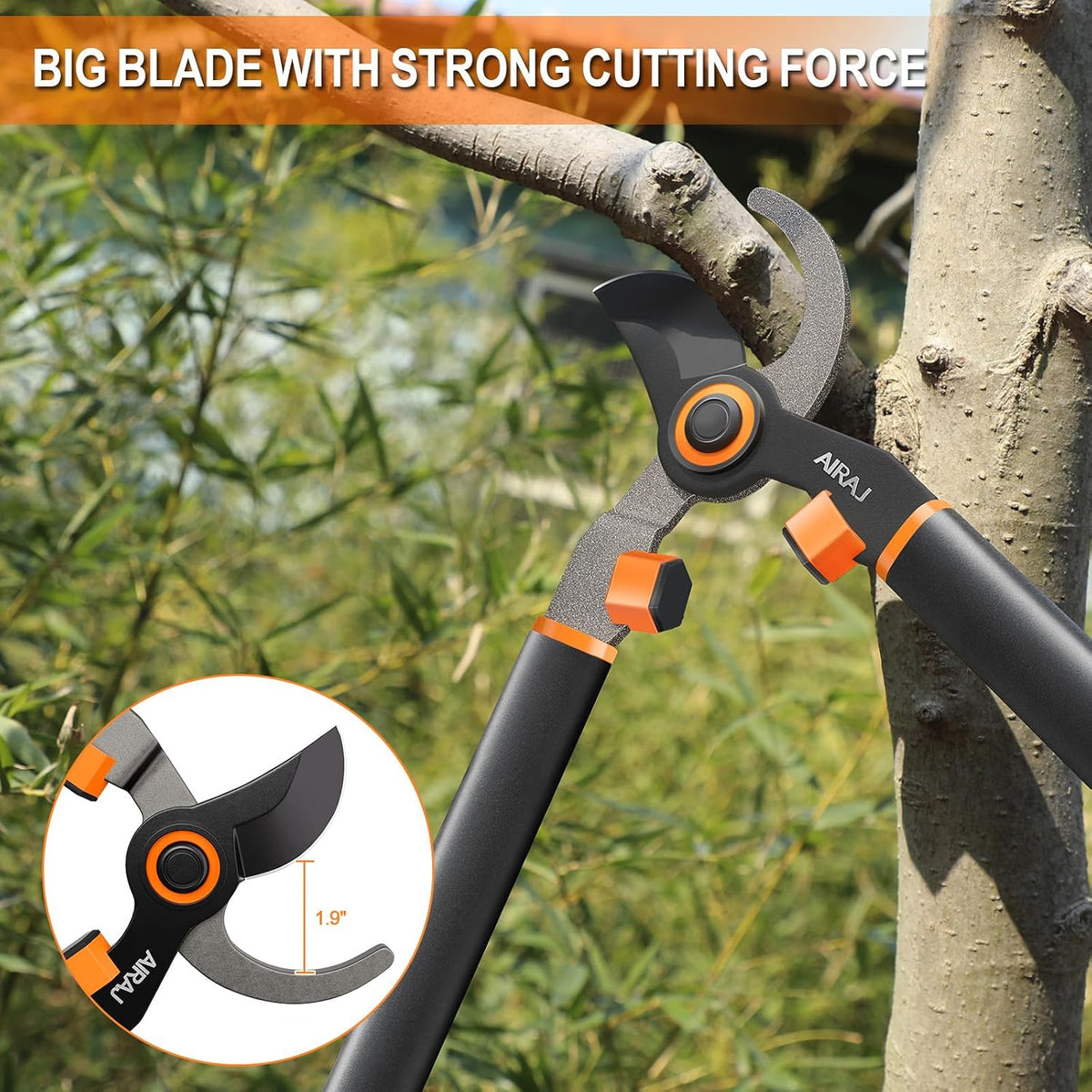 18" Bypass Loppers for Gardening,Tree Trimmer with 1.5" Cutting Capacity