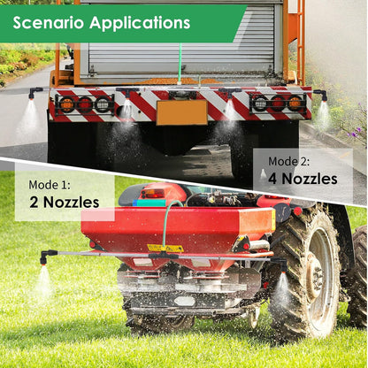 4 Nozzles Metal Sprayer Boom Wand with 3/8 Inch Brass Barb, Spray Wand, Switchable 2 Nozzle Pattern, Up To 55.1 Inches Long, Suitable For Watering Large Areas In Gardens, Farms