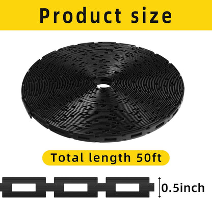 50 Ft Plastic Chain Lock Tree Tie, 1/2" Wide Adjustable Tree Support Straps