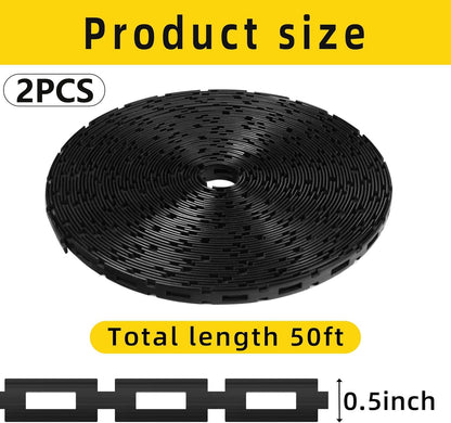 50 Ft Plastic Chain Lock Tree Tie, 1/2" Wide Adjustable Tree Support Straps