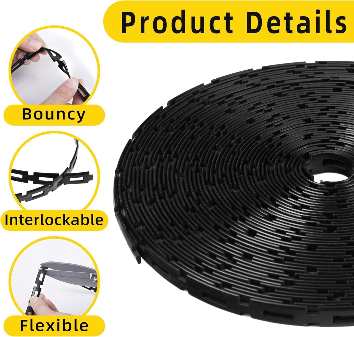 50 Ft Plastic Chain Lock Tree Tie, 1/2" Wide Adjustable Tree Support Straps