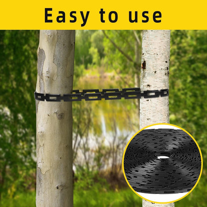 50 Ft Plastic Chain Lock Tree Tie, 1/2" Wide Adjustable Tree Support Straps