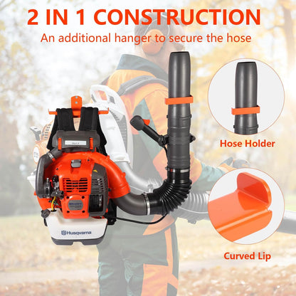 Backpack Blower Rack with Hose Holder - Heavy Duty Backpack Sprayer Wall Mount with Dual-Sided Hooks, Space-Saving Backpack Hanger for Weed Eater, Hedge Trimmer and Chain Saw, 330lbs Load Capacity