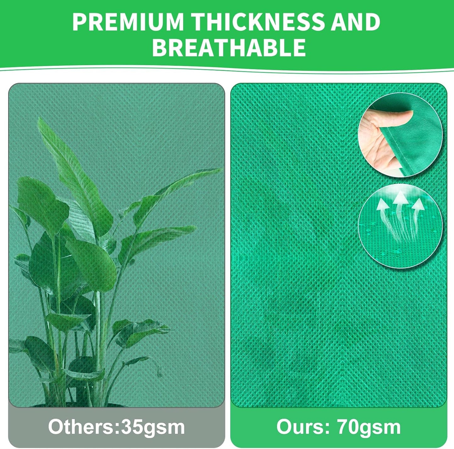 2 Pack Plant Covers Freeze Protection, 47''W x 78''H 2.5oz/yd² Winter Tree Frost Blankets Frost Cloths Protectors Bag Cover with Zipper Drawstring for Outdoor Plants Shrub Fruit Trees Potted