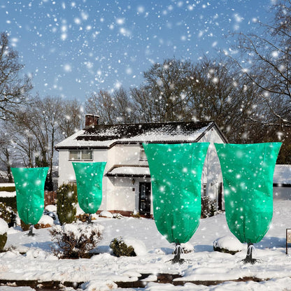 2 Pack Plant Covers Freeze Protection, 47''W x 78''H 2.5oz/yd² Winter Tree Frost Blankets Frost Cloths Protectors Bag Cover with Zipper Drawstring for Outdoor Plants Shrub Fruit Trees Potted