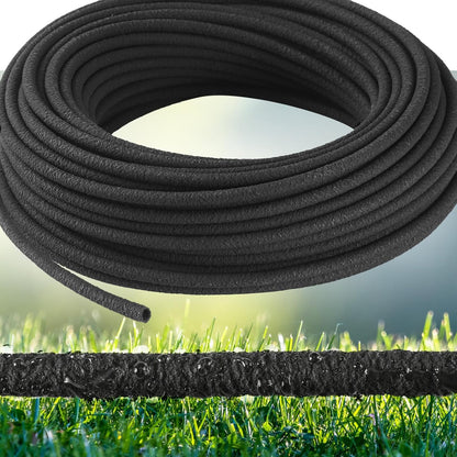 100 ft 1/4 in Irrigation Tubing Soaker Hose System, Rubber and PE Material, Porous Drip Line for Watering Hydroponics Vegetable Beds, Black