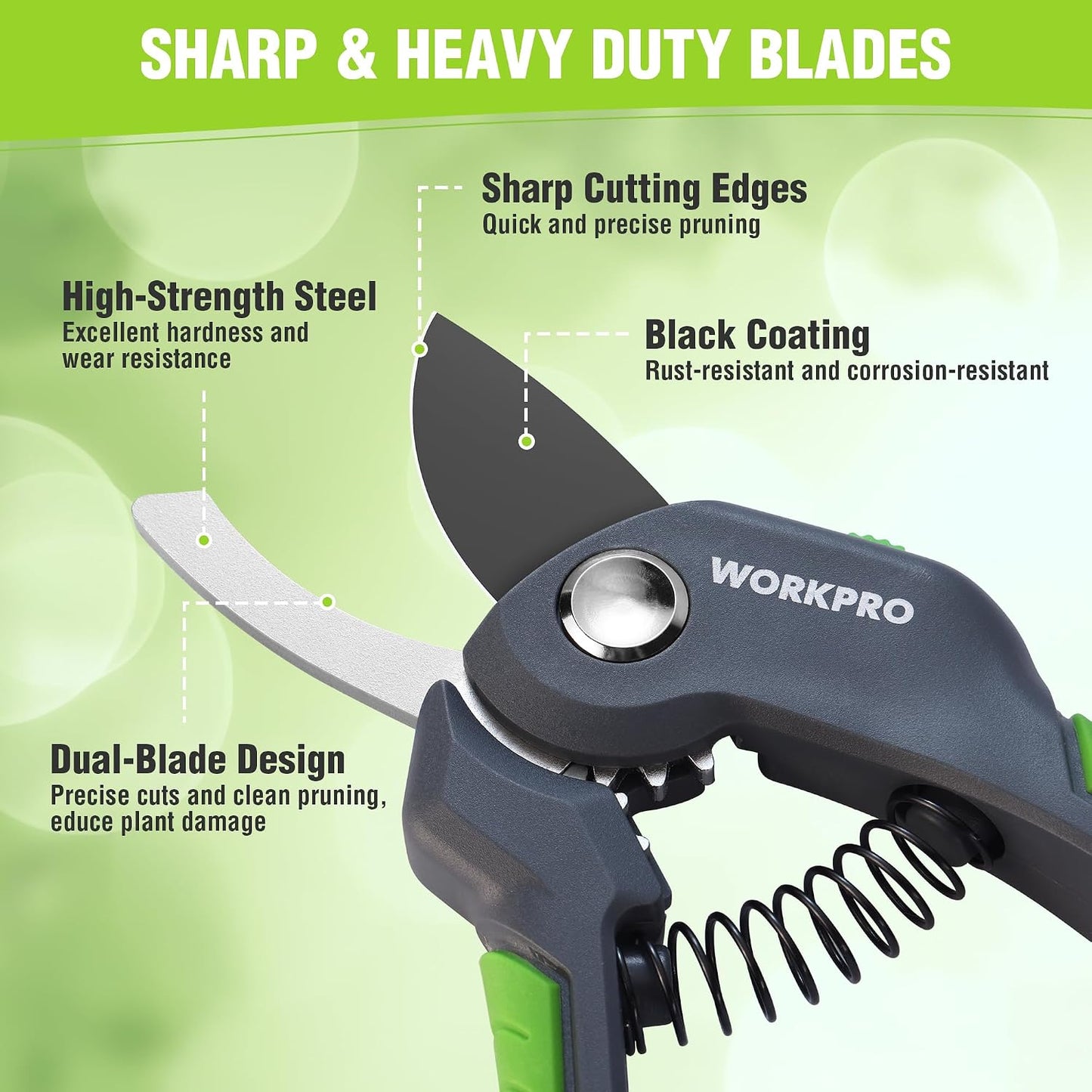 8.5" Bypass Pruning Shear, Garden Scissors & Clippers
