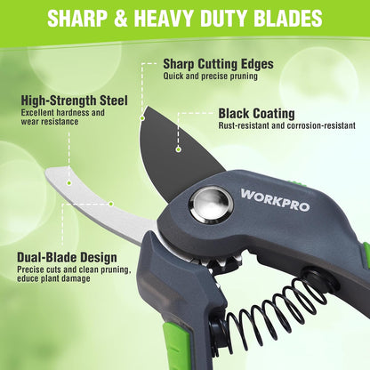 8.5" Bypass Pruning Shear, Garden Scissors & Clippers