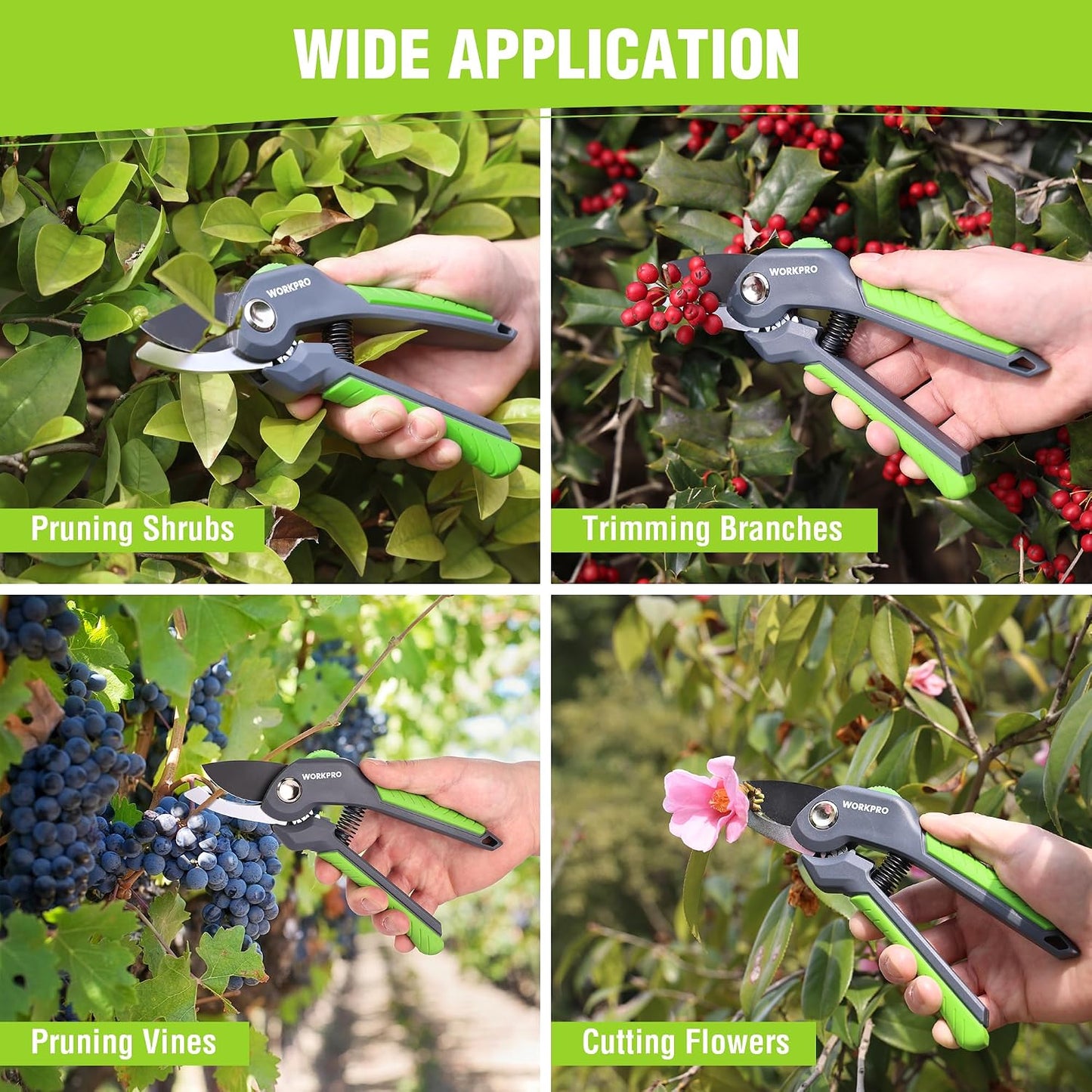 8.5" Bypass Pruning Shear, Garden Scissors & Clippers