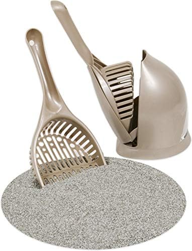 Scoop N' Hide Cat Litter Scoop with Discreet Holder, Brushed Nickel