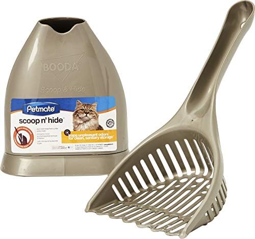 Scoop N' Hide Cat Litter Scoop with Discreet Holder, Brushed Nickel