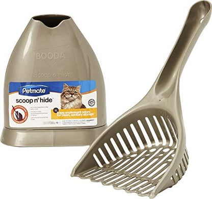 Scoop N' Hide Cat Litter Scoop with Discreet Holder, Brushed Nickel