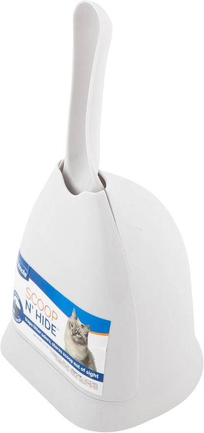 Scoop N' Hide Cat Litter Scoop with Discreet Holder, Brushed Nickel