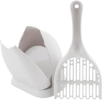 Scoop N' Hide Cat Litter Scoop with Discreet Holder, Brushed Nickel
