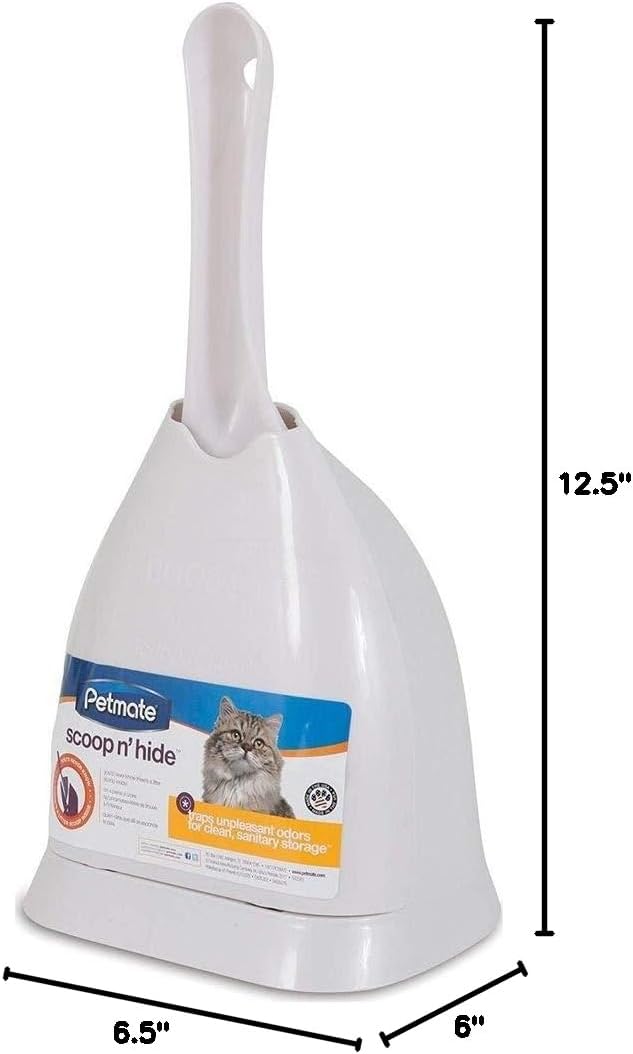 Scoop N' Hide Cat Litter Scoop with Discreet Holder, Brushed Nickel
