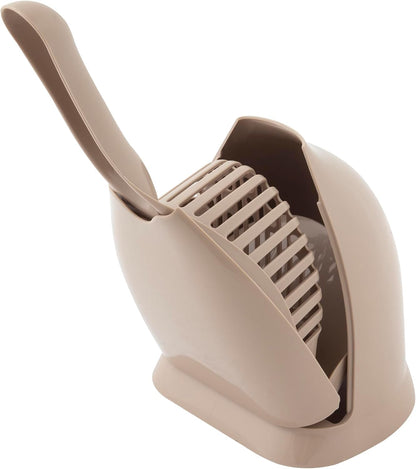 Scoop N' Hide Cat Litter Scoop with Discreet Holder, Brushed Nickel