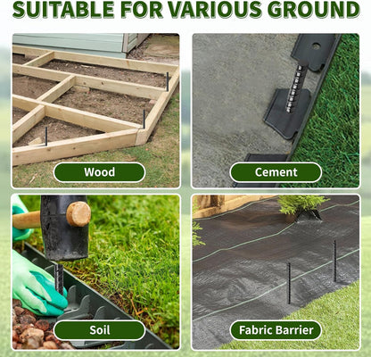 12 Inch Rebar Stakes J Hook Ground Stakes 16-Pack Heavy Duty Galvanized Chain Link Fence Stakes Metal Tent Stakes for Outdoor Lawn Decorations Inflatables Canopy Swing Set