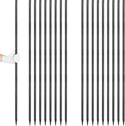 12 Inch Rebar Stakes J Hook Ground Stakes 16-Pack Heavy Duty Galvanized Chain Link Fence Stakes Metal Tent Stakes for Outdoor Lawn Decorations Inflatables Canopy Swing Set