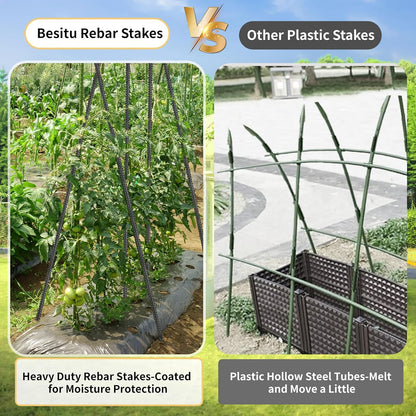 12 Inch Rebar Stakes J Hook Ground Stakes 16-Pack Heavy Duty Galvanized Chain Link Fence Stakes Metal Tent Stakes for Outdoor Lawn Decorations Inflatables Canopy Swing Set