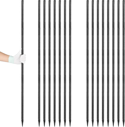 12 Inch Rebar Stakes J Hook Ground Stakes 16-Pack Heavy Duty Galvanized Chain Link Fence Stakes Metal Tent Stakes for Outdoor Lawn Decorations Inflatables Canopy Swing Set