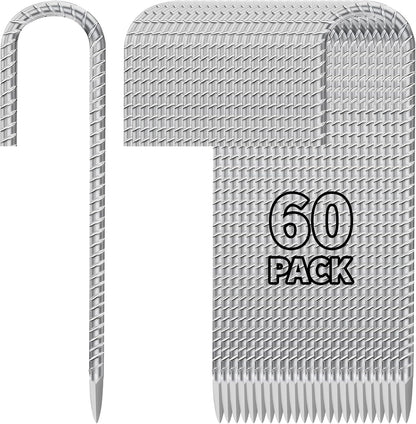 12 Inch Rebar Stakes J Hook Ground Stakes 16-Pack Heavy Duty Galvanized Chain Link Fence Stakes Metal Tent Stakes for Outdoor Lawn Decorations Inflatables Canopy Swing Set