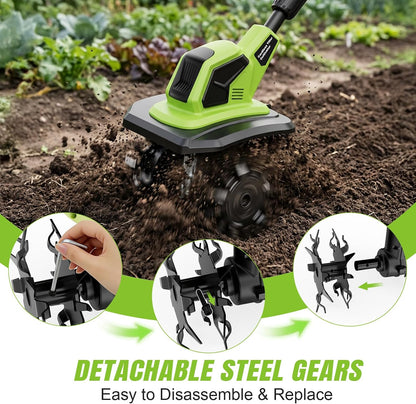 6000mAh Cordlees Tiller Cultivator for Gardening
